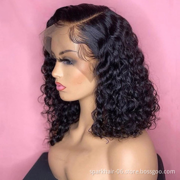Wholesale Vendors Human Hair Extensions Wigs Brazilian Kinkly Curly Deep Wave Water Wave Wigs Lace Front Hd Frontal Wigs